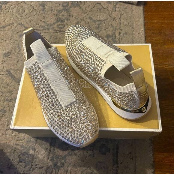 MICHAEL Michael Kors Sparkling Gold Slip-On Sneakers - Picture 2 of 3